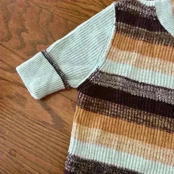 Free People NWT Best Intentions Knit Striped Short Sleeve Sweater Size XS Boho - Picture 4 of 10